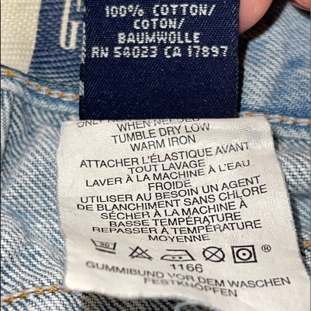 🌸vintage 70s 90s GAP Denim Jeans pants light blue adjustable‎ waist kids s…